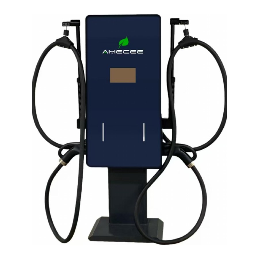 Stație de încărcare DC AMECEE pe piedestal cu 2 pistoale CCS2