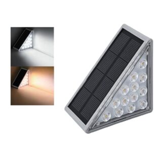 Lampă solară pentru trepte JY-S02, 13 LED – Alb, baterie 1,2 V 800 mAh