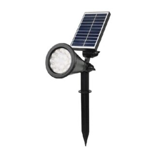 Spot solar cu țăruș JY-APL04, 18 × SMD 2835, panou cu sticlă – Alb cald / alb rece
