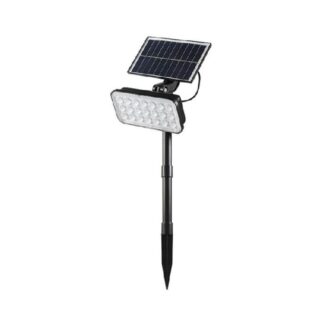 Lampă solară cu țăruș și 3 capete JY-APL07, 650 lm – Alb cald / alb rece